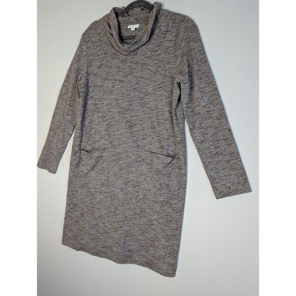 J Jill Pure Jill Dress Medium Sweater Dress Tall Cowl Neck Comfort Purple Gray - Picture 2 of 9